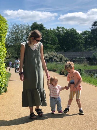 Emilie with her two young children